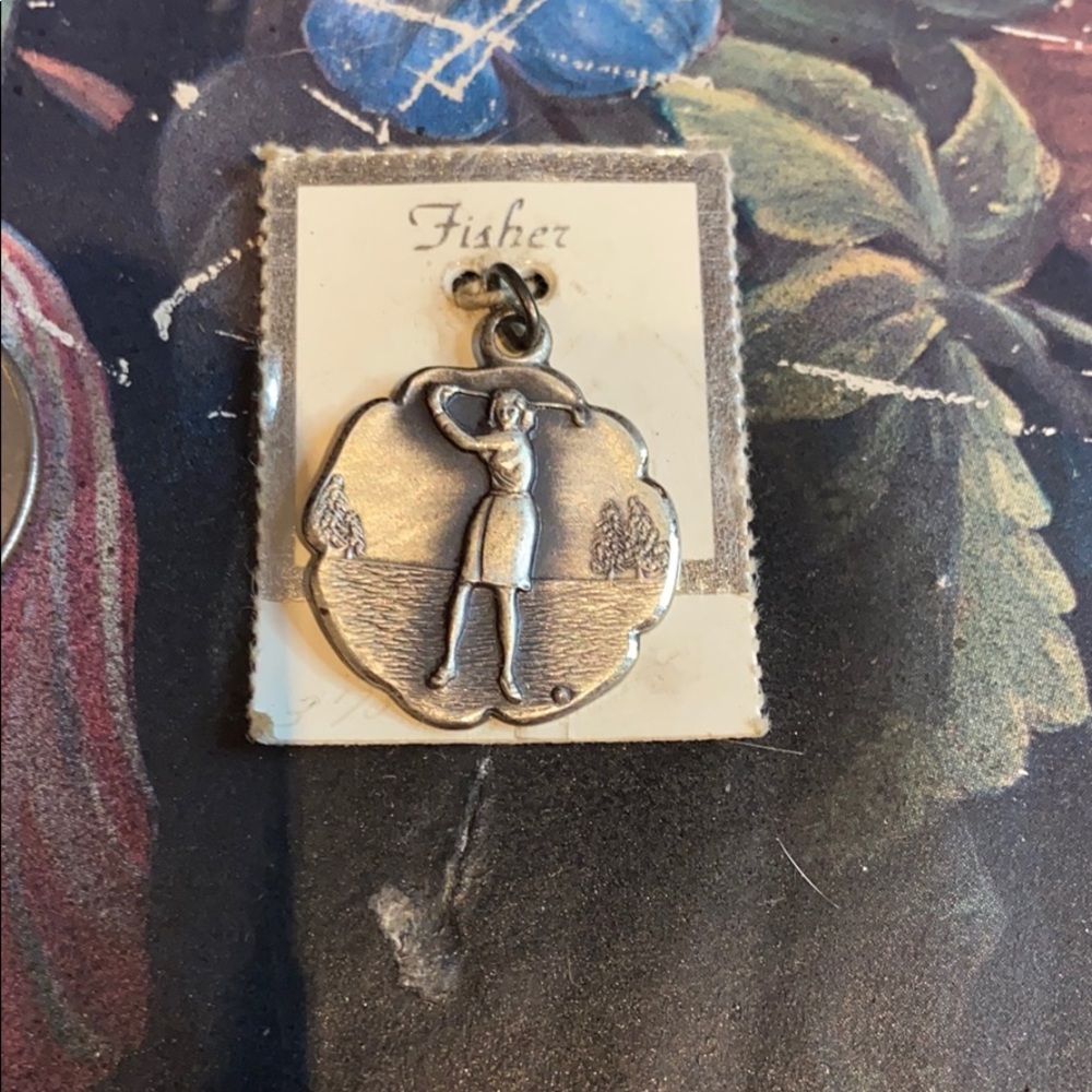 Fisher Silver ‘Lady Golfer’ Charm NWT